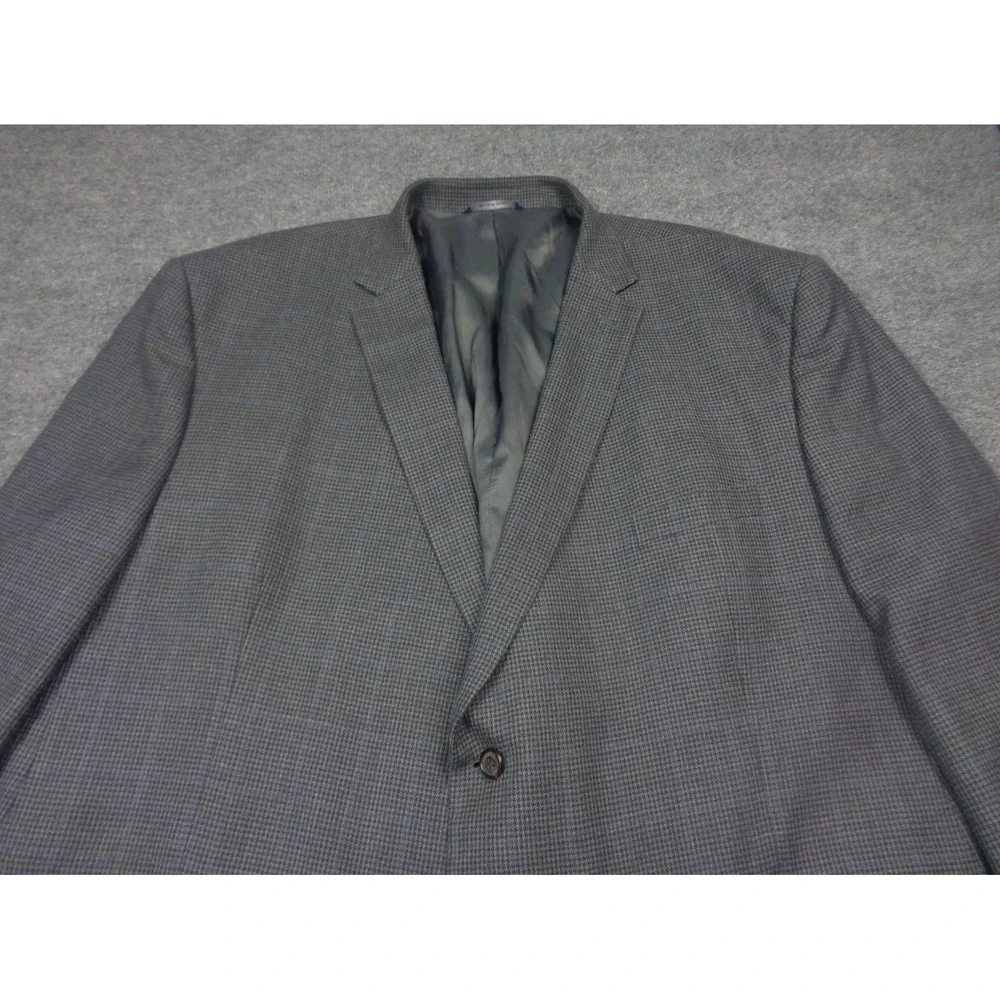 Ralph Ralph‎ Lauren Blazer Men 54R Gray Silk Wool Houndstooth Windowpane Plaid